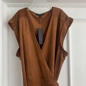 NWT Banana Republic (Sz 12) brown faux suede dress